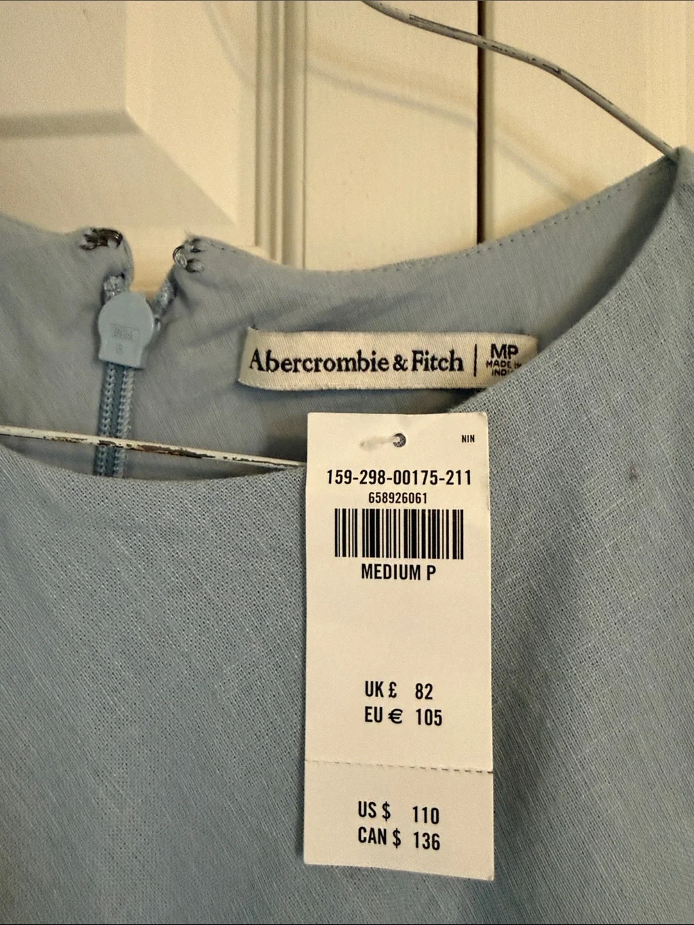 Abercrombie & Fitch Sky Blue Sleeveless Maxi Dress. NWT